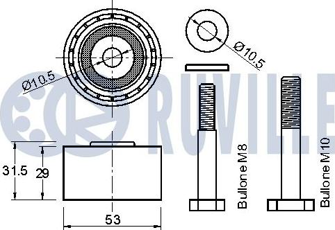 Ruville 541444 - Направляющий ролик, зубчатый ремень ГРМ autospares.lv