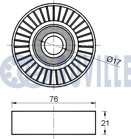 Ruville 541459 - Ролик, поликлиновый ремень autospares.lv