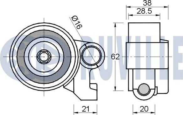 Ruville 541426 - Натяжной ролик, зубчатый ремень ГРМ autospares.lv