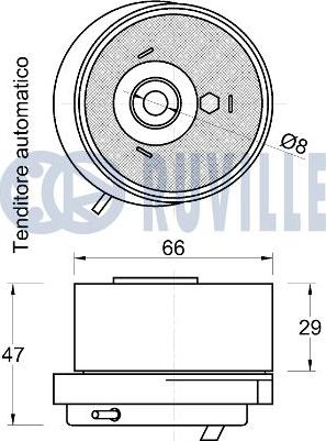 Ruville 541509 - Натяжной ролик, зубчатый ремень ГРМ autospares.lv