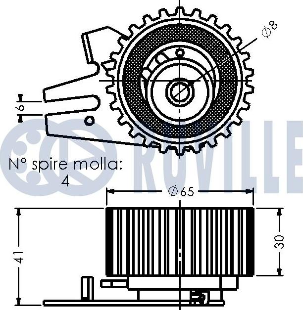 Ruville 541500 - Натяжной ролик, зубчатый ремень ГРМ autospares.lv