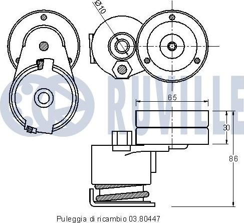 Ruville 541515 - Натяжитель, поликлиновый ремень autospares.lv