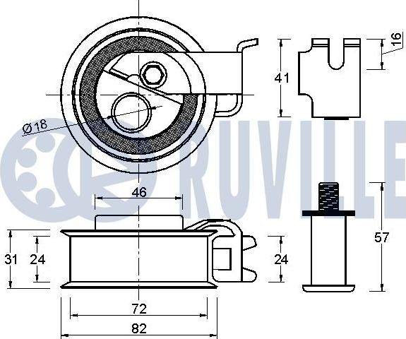 Ruville 541536 - Натяжной ролик, зубчатый ремень ГРМ autospares.lv