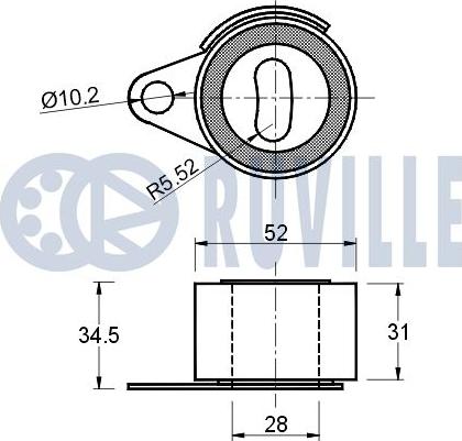 Ruville 541520 - Натяжной ролик, зубчатый ремень ГРМ autospares.lv