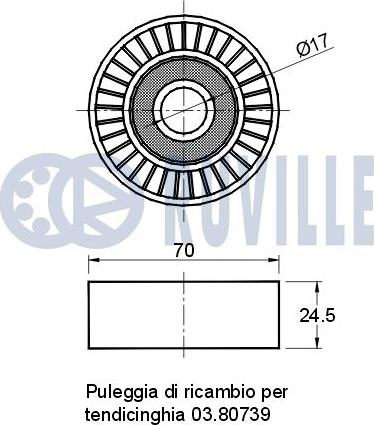 Ruville 541697 - Ролик, поликлиновый ремень autospares.lv