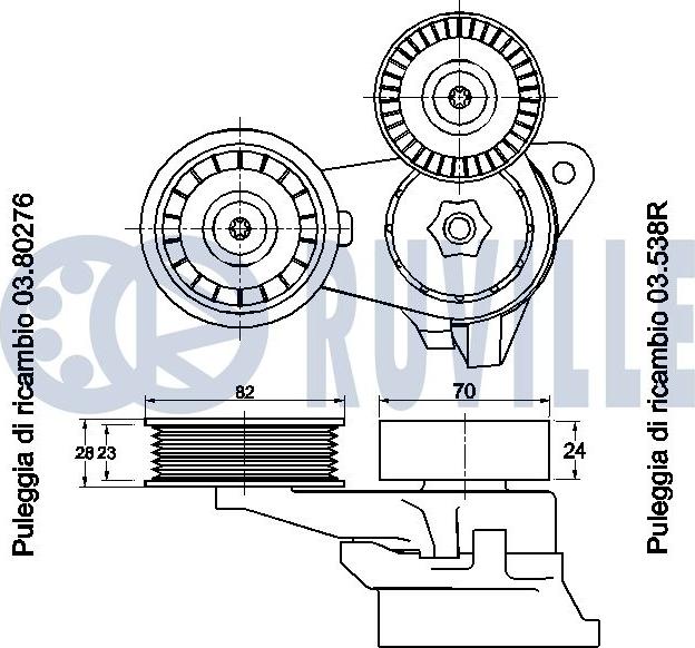 Ruville 541669 - Натяжитель, поликлиновый ремень autospares.lv