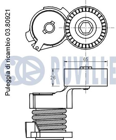 Ruville 541612 - Натяжитель, поликлиновый ремень autospares.lv