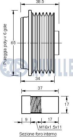 Ruville 541687 - Шкив генератора, муфта autospares.lv