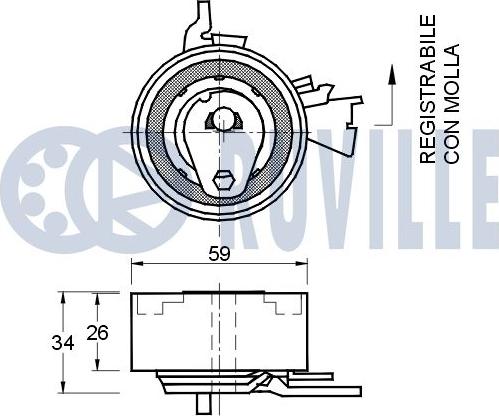 Ruville 541675 - Натяжной ролик, зубчатый ремень ГРМ autospares.lv