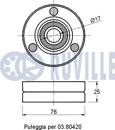 Ruville 541090 - Ролик, поликлиновый ремень autospares.lv