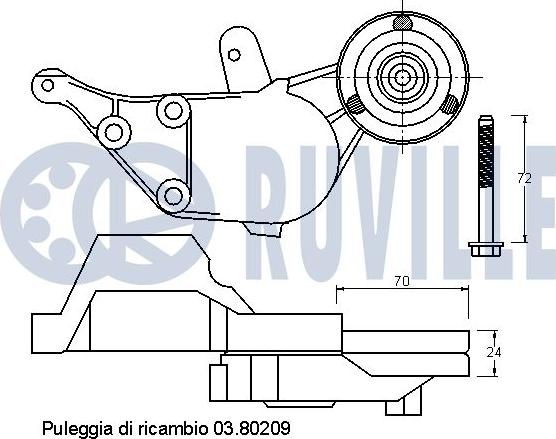 Ruville 541097 - Натяжитель, поликлиновый ремень autospares.lv