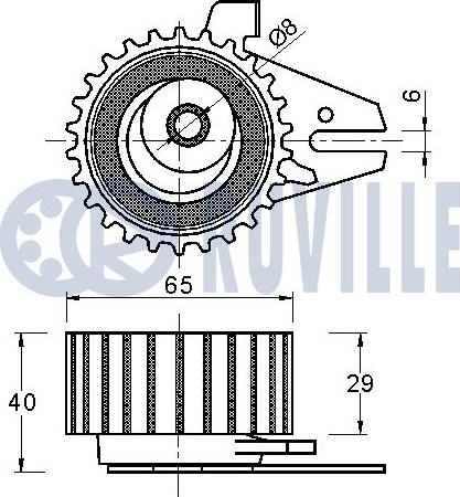 Ruville 541067 - Натяжной ролик, зубчатый ремень ГРМ autospares.lv