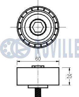 Ruville 541023 - Ролик, поликлиновый ремень autospares.lv