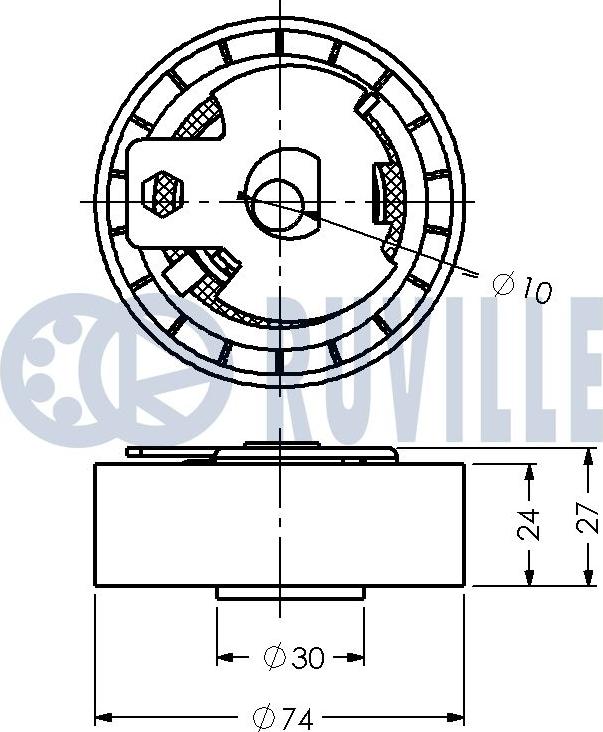 Ruville 541074 - Натяжной ролик, зубчатый ремень ГРМ autospares.lv