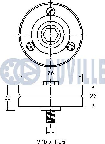 Ruville 541142 - Ролик, поликлиновый ремень autospares.lv