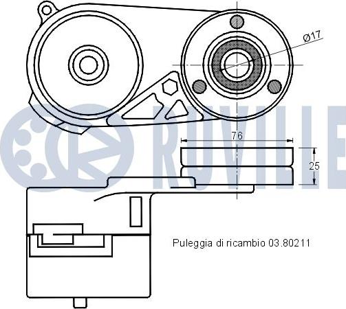 Ruville 541110 - Натяжитель, поликлиновый ремень autospares.lv