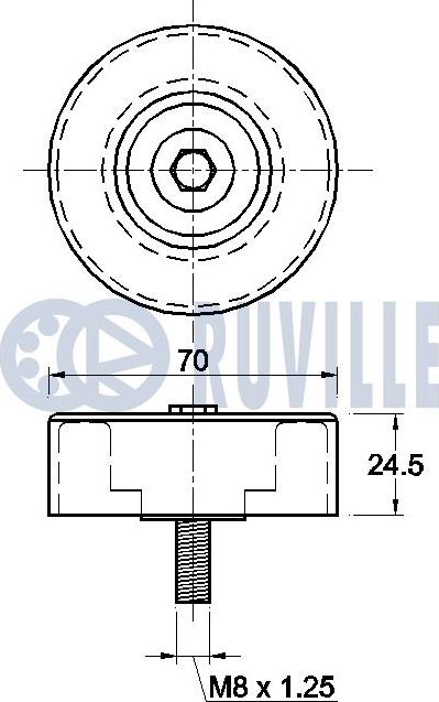 Ruville 541139 - Ролик, поликлиновый ремень autospares.lv