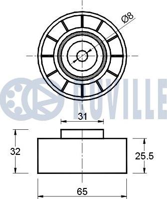 Ruville 541134 - Ролик, поликлиновый ремень autospares.lv