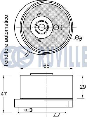 Ruville 541855 - Натяжной ролик, зубчатый ремень ГРМ autospares.lv