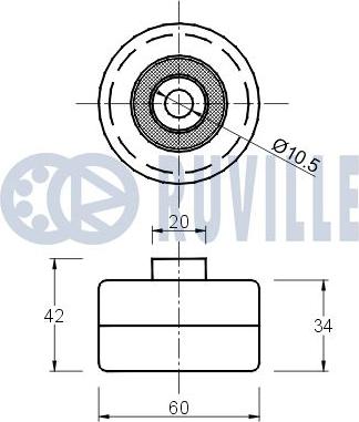 Ruville 541881 - Направляющий ролик, зубчатый ремень ГРМ autospares.lv