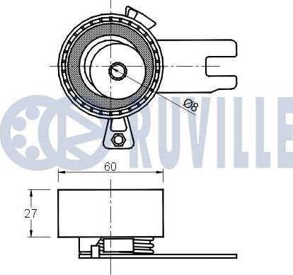 Ruville 541874 - Натяжной ролик, зубчатый ремень ГРМ autospares.lv