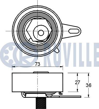 Ruville 541390 - Натяжной ролик, зубчатый ремень ГРМ autospares.lv