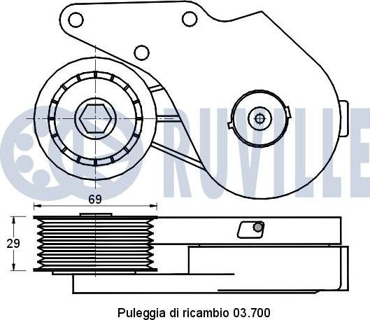 Ruville 541356 - Натяжитель, поликлиновый ремень autospares.lv