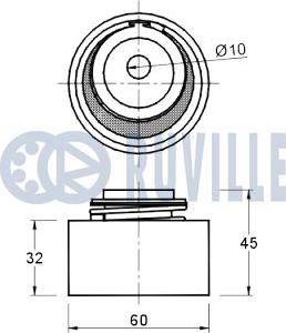 Ruville 541328 - Натяжной ролик, зубчатый ремень ГРМ autospares.lv