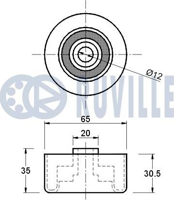 Ruville 541254 - Направляющий ролик, зубчатый ремень ГРМ autospares.lv