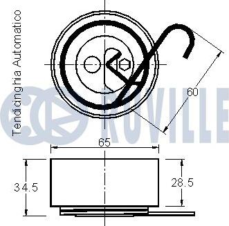 Ruville 541252 - Натяжной ролик, зубчатый ремень ГРМ autospares.lv