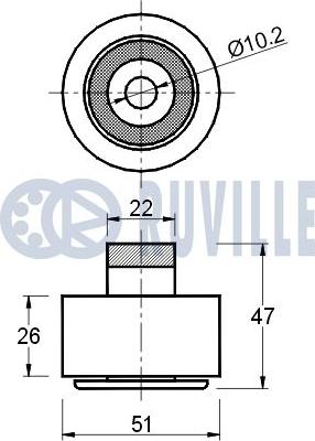 Ruville 541261 - Ролик, поликлиновый ремень autospares.lv