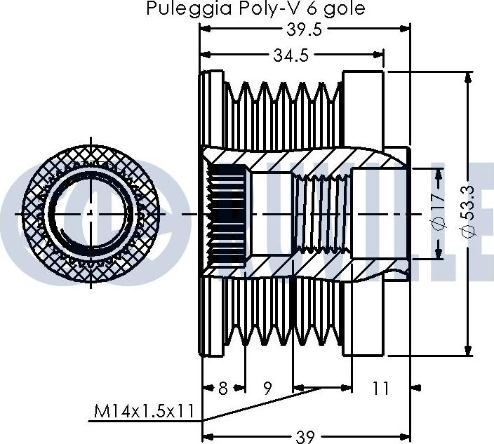 Ruville 541207 - Шкив генератора, муфта autospares.lv