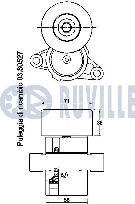 Ruville 541214 - Натяжитель, поликлиновый ремень autospares.lv