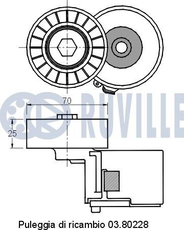 Ruville 541798 - Натяжитель, поликлиновый ремень autospares.lv