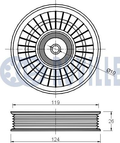 Ruville 541708 - Ролик, поликлиновый ремень autospares.lv