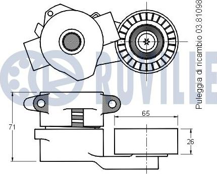 Ruville 541783 - Натяжитель, поликлиновый ремень autospares.lv