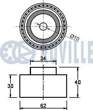 Ruville 541726 - Направляющий ролик, зубчатый ремень ГРМ autospares.lv