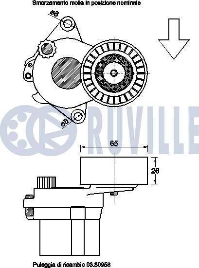 Ruville 542561 - Натяжитель, поликлиновый ремень autospares.lv