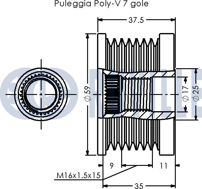 Ruville 542507 - Шкив генератора, муфта autospares.lv