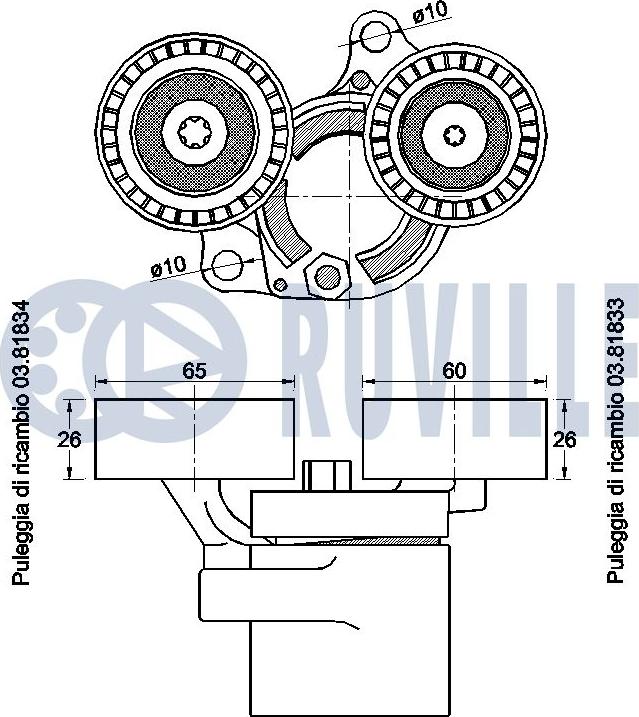 Ruville 542533 - Натяжитель, поликлиновый ремень autospares.lv