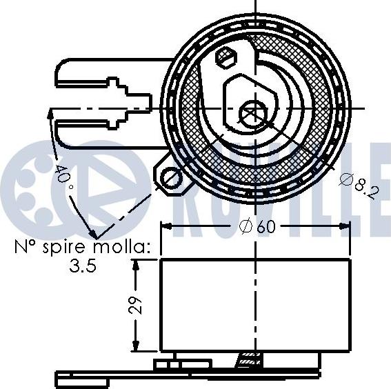 Ruville 542575 - Натяжной ролик, зубчатый ремень ГРМ autospares.lv