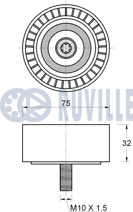 Ruville 542655 - Ролик, поликлиновый ремень autospares.lv