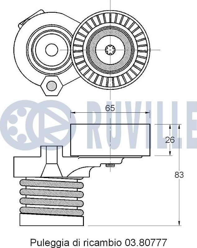 Ruville 542658 - Натяжитель, поликлиновый ремень autospares.lv