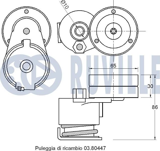 Ruville 542663 - Натяжитель, поликлиновый ремень autospares.lv