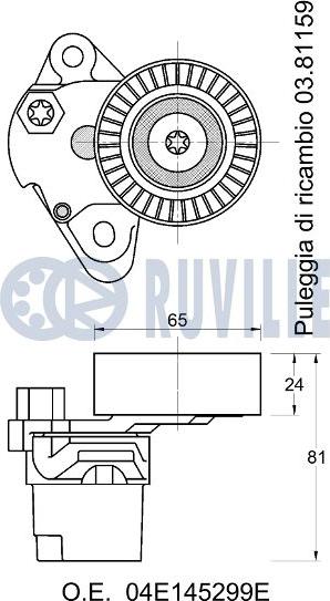 Ruville 542688 - Натяжитель, поликлиновый ремень autospares.lv