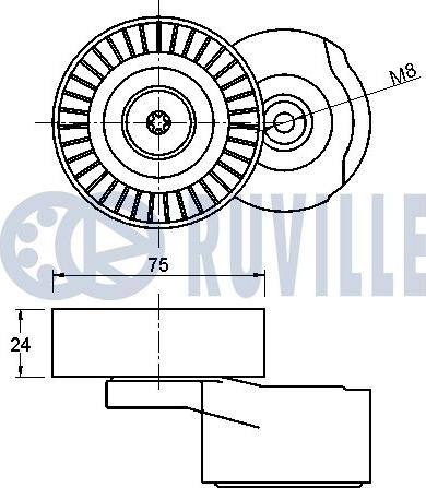 Ruville 542059 - Натяжитель, поликлиновый ремень autospares.lv