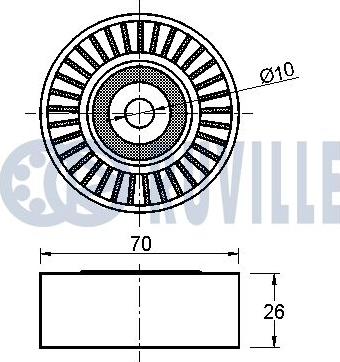 Ruville 542053 - Ролик, поликлиновый ремень autospares.lv