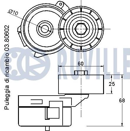 Ruville 542083 - Натяжитель, поликлиновый ремень autospares.lv