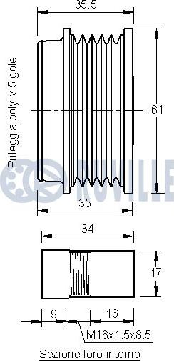 Ruville 542196 - Шкив генератора, муфта autospares.lv