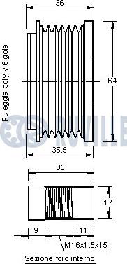 Ruville 542155 - Шкив генератора, муфта autospares.lv